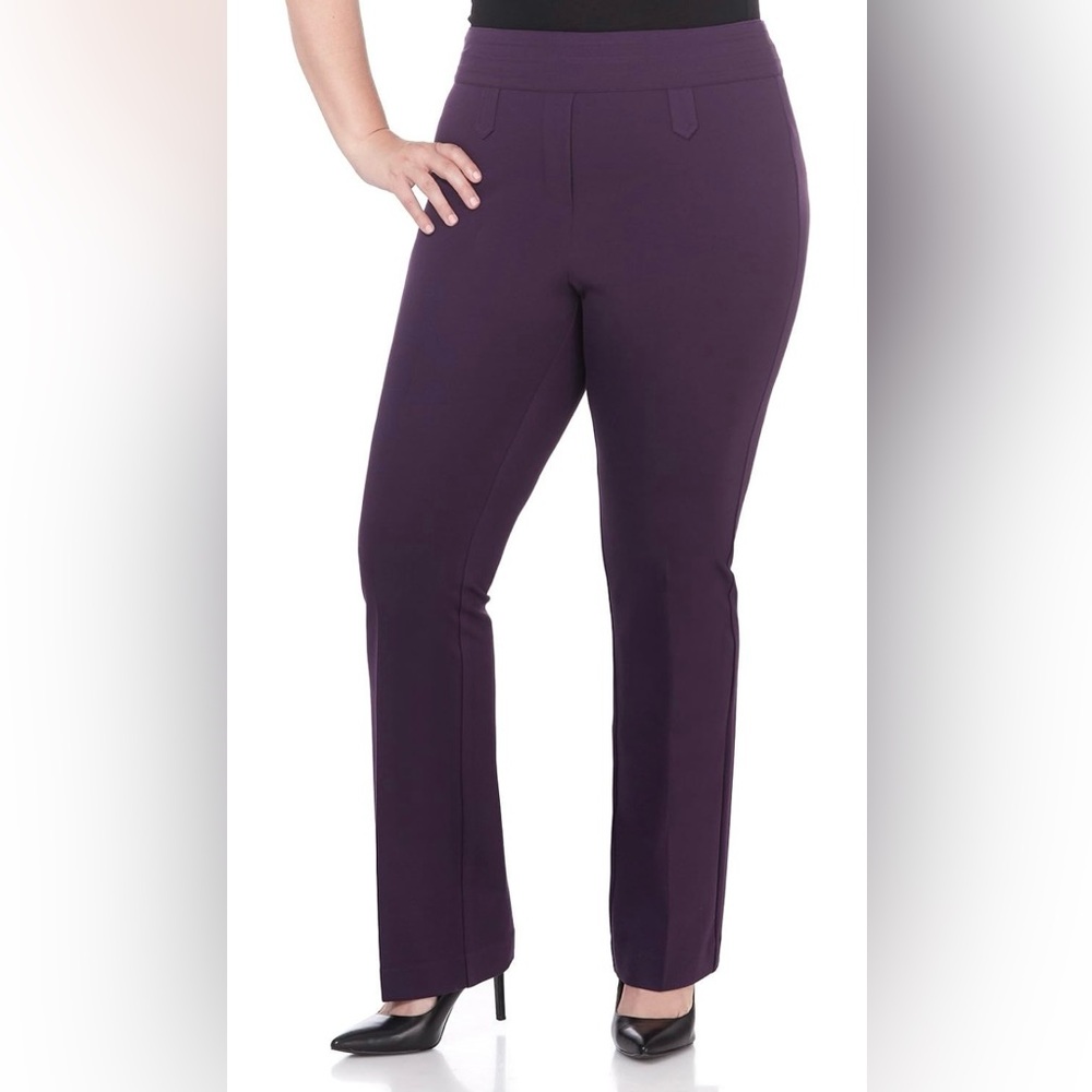 Size 24 deep plum trousers- “office yoga pant” plus size